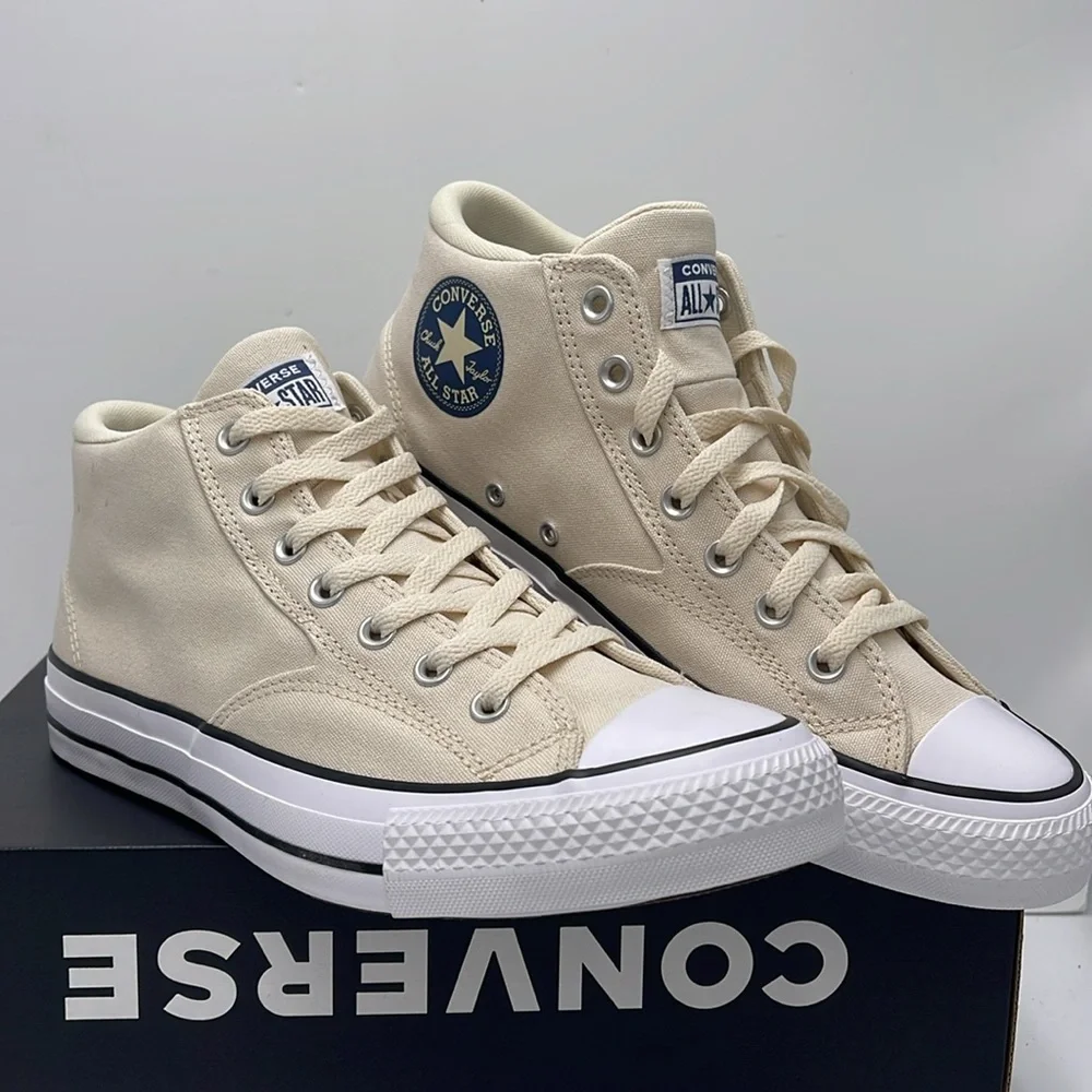Converse Men's Cream High-Top Sneakers A09458F CTAS MALDEN STREET MID NATURAL